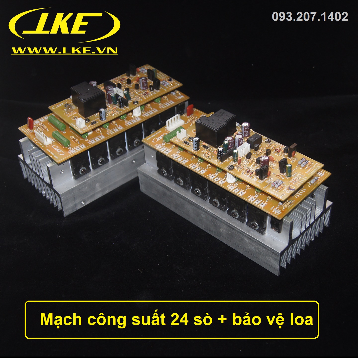 mạch công suất 24 sò nhôm 2U LKE công suất 550W tích hợp bảo vệ loa