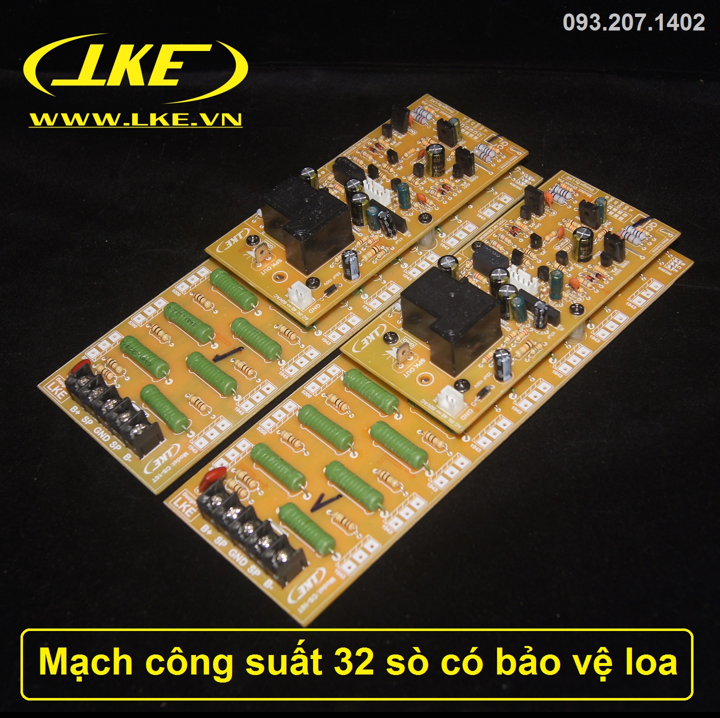 mạch công suất 32 sò tích hợp bảo vệ loa LKE
